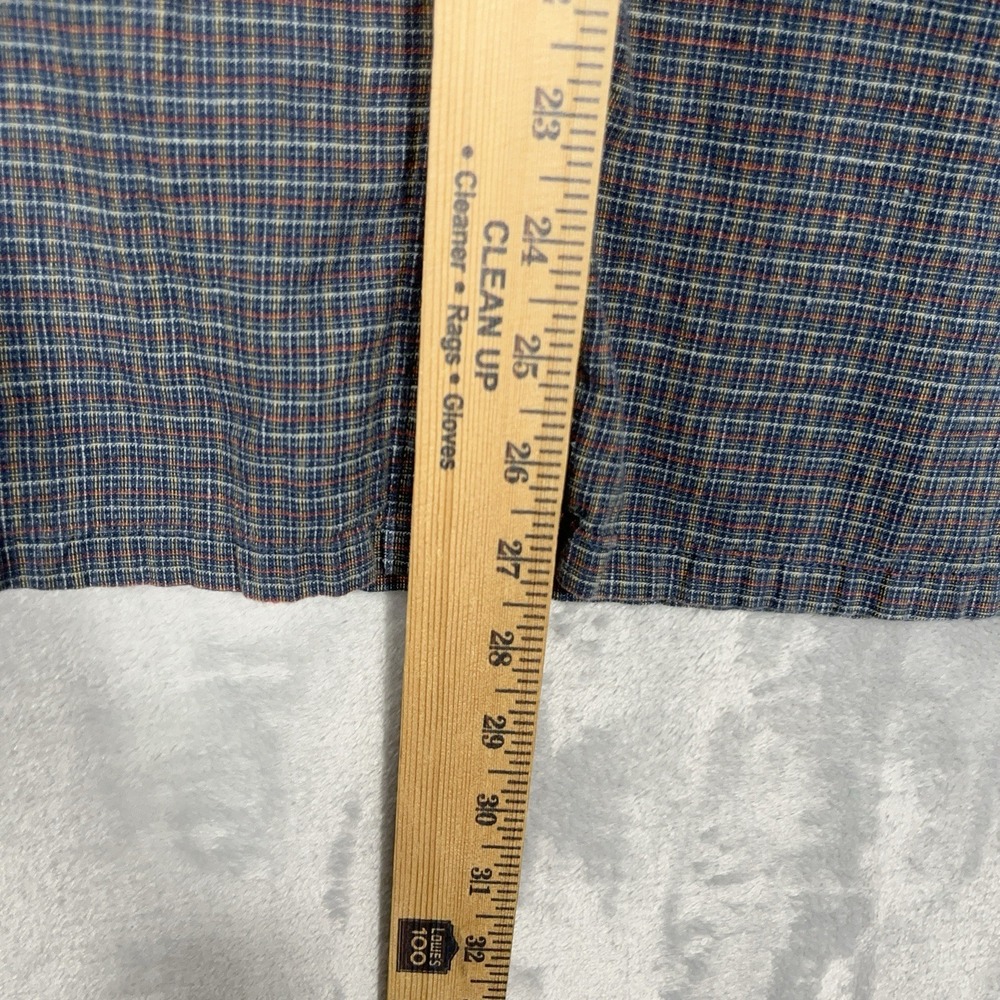 Patagonia Mens Button Shirt Back Step Short Sleeve M Cotton Hemp Blue Plaid - Picture 7 of 11